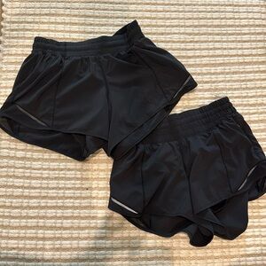 Two pack lululemon low rise shorts